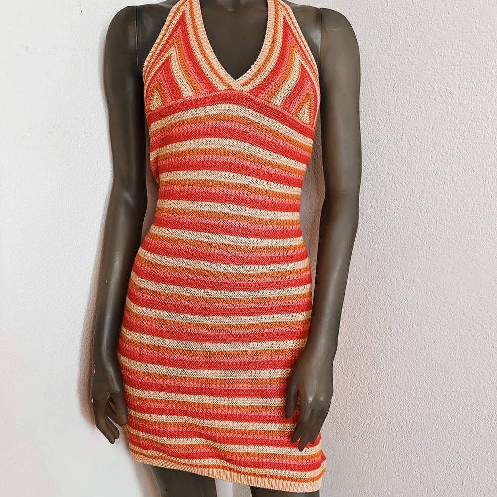 Striped Halter Knit Dress